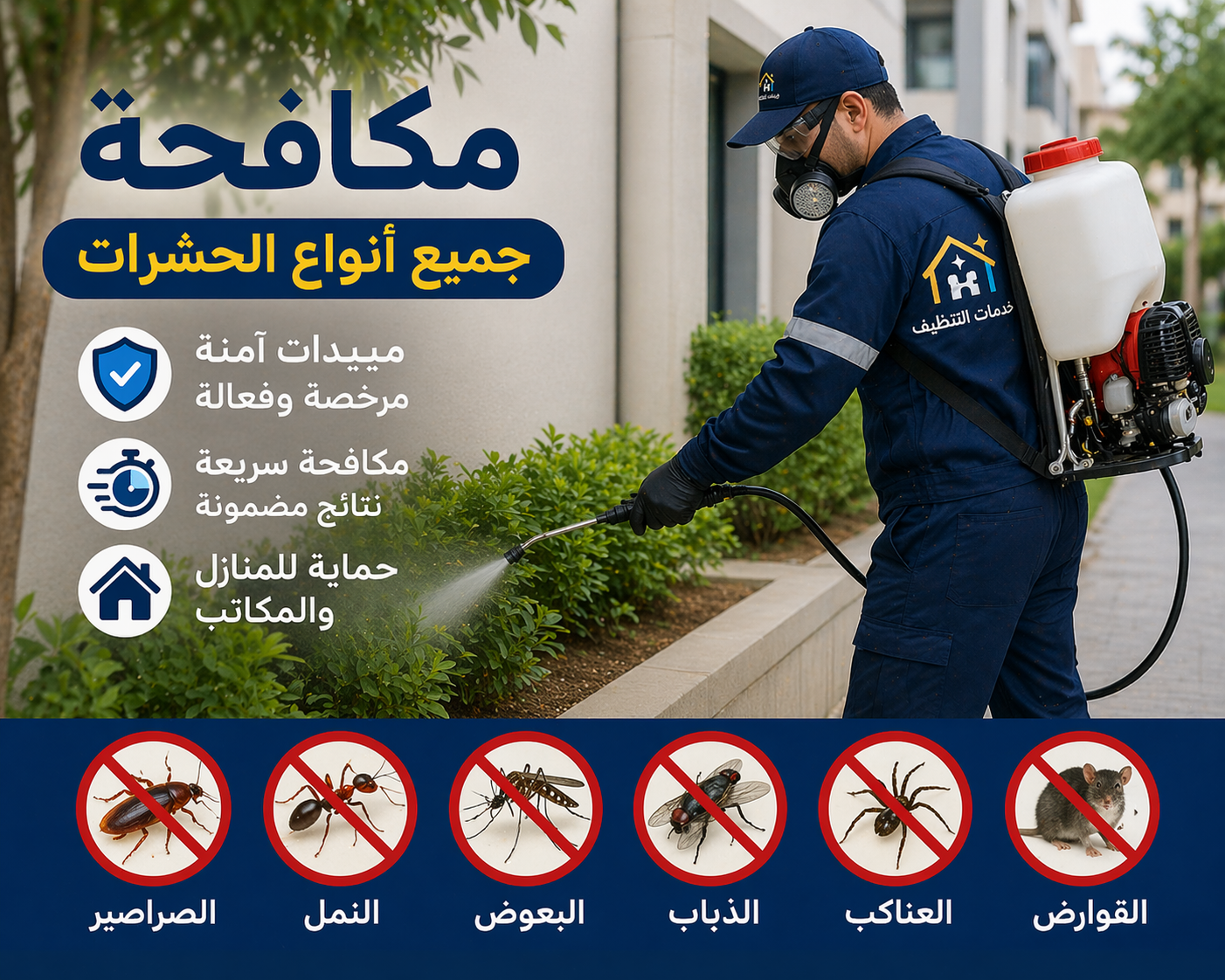 مكافحة جميع انواع الحشرات